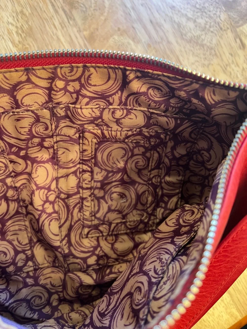 Vintage HOBO Red Leather Shoulder Bag with Side Zipper and Tassel - Picture 16 of 16